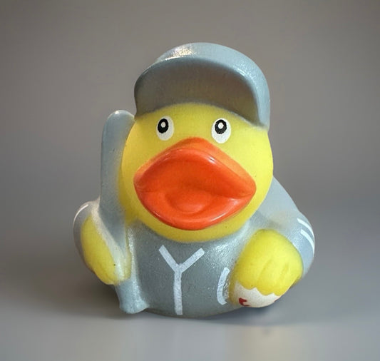 Gray Baseball Rubber Duck 2”