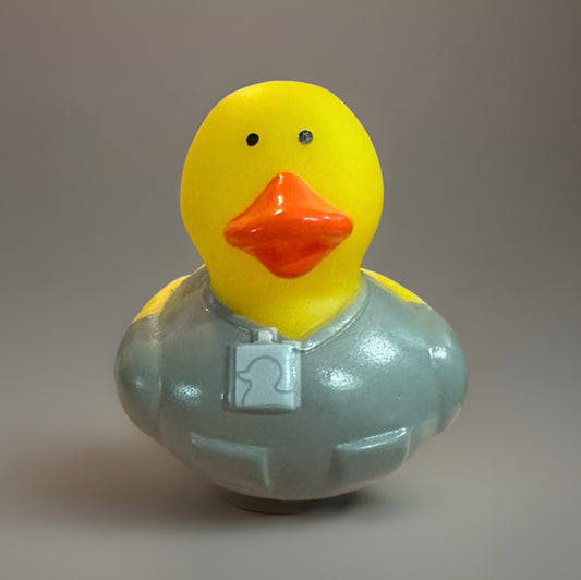 Grey Scrub Nurse Rubber Duck 2”