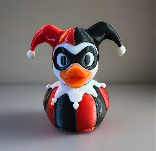 Harley Quinn 3D Printed Duck made by Reeds Rubber Ducks and Sensory Shop