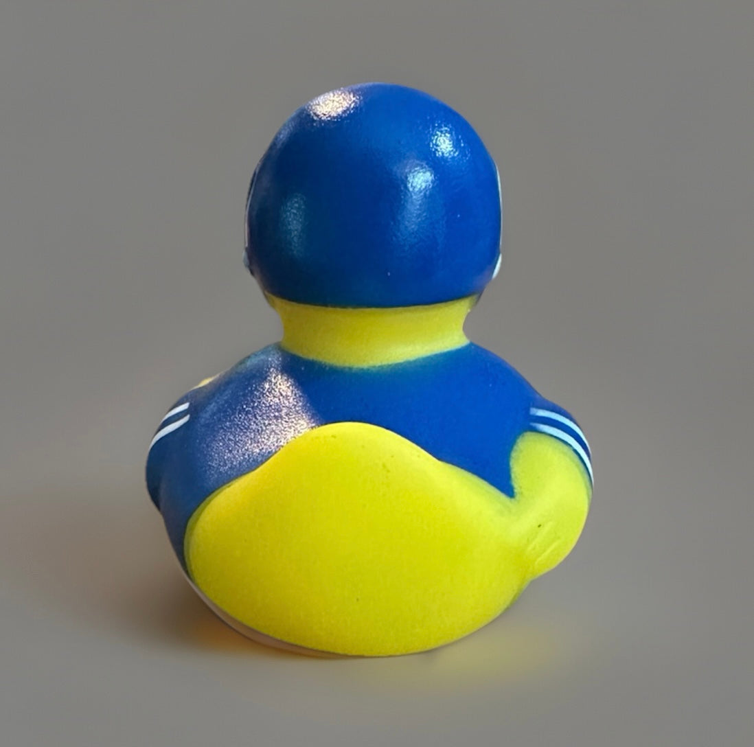 Blue Football Rubber Duck 2”