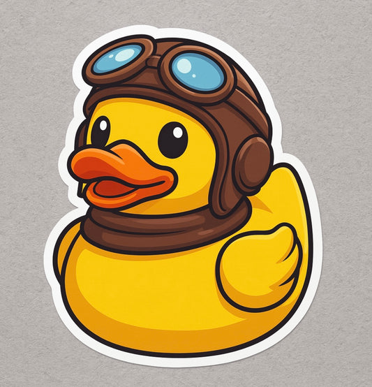 Aviator Rubber Duck Sticker by Reed’s Rubber Ducks