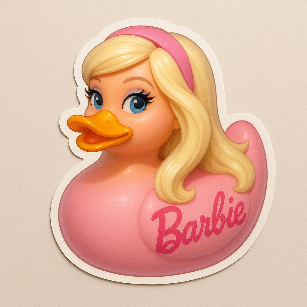 Barbie Rubber Duck Sticker by Reed’s Rubber Ducks