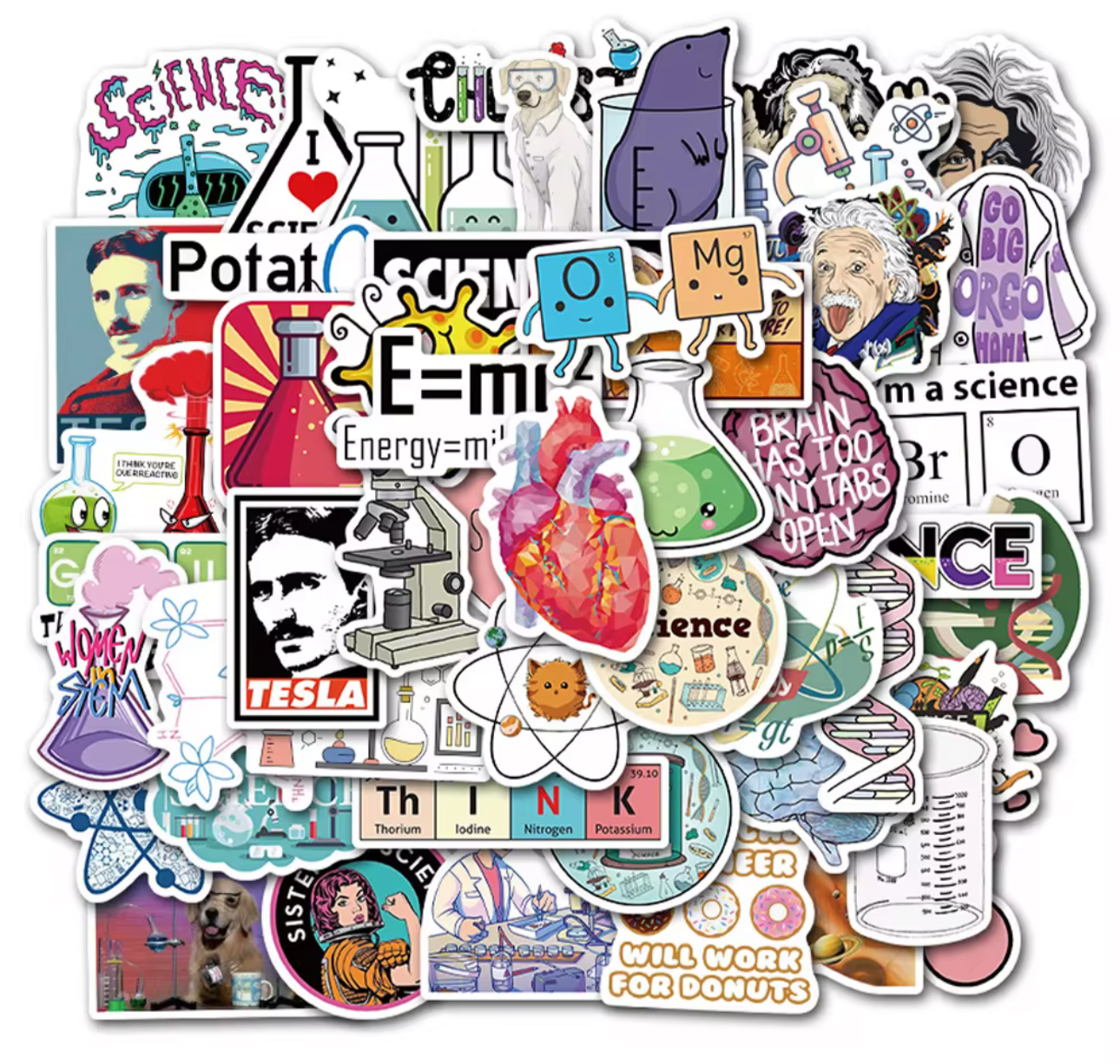 50Pcs  Science Laboratory Vinyl Stickers
