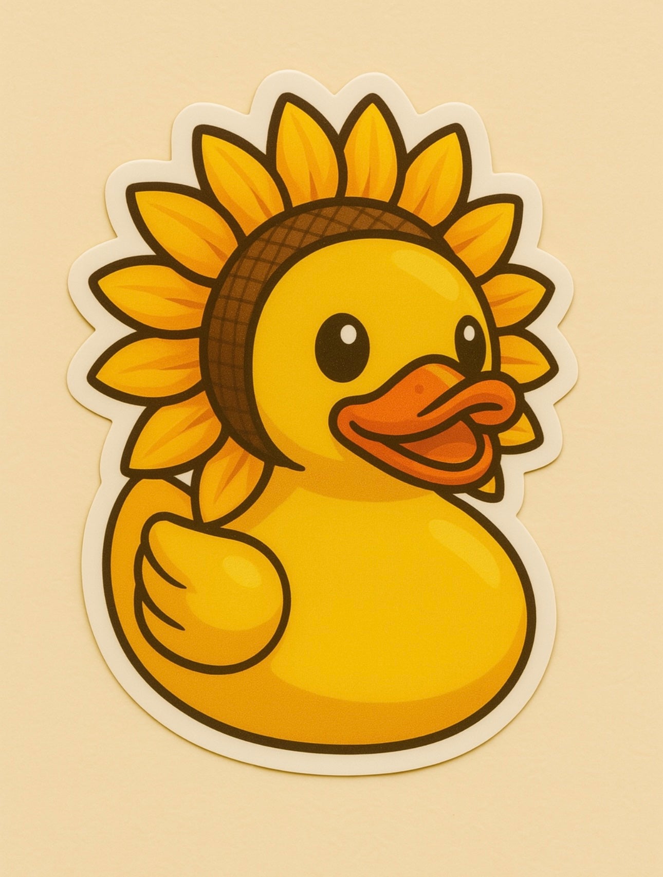 Sunflower Rubber Duck Sticker by Reed’s Rubber Ducks