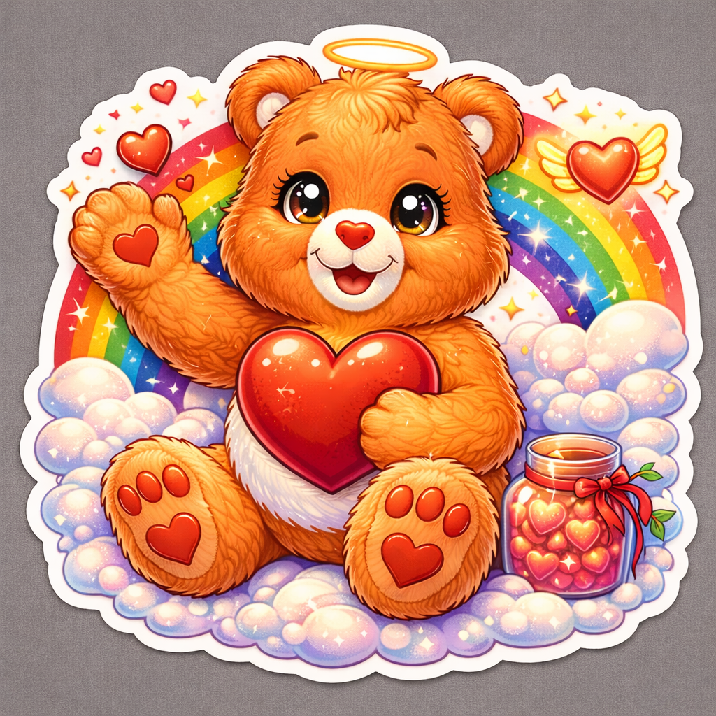 Care Bears Tender Heart Die-Cut Sticker by Reed’s Rubber Ducks