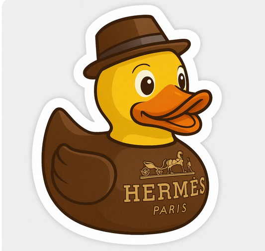 Hermès Rubber Duck Sticker by Reed’s Rubber Ducks