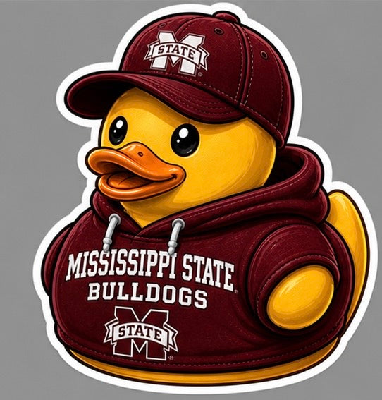 Mississippi State Bulldogs Rubber Duck Sticker by Reed’s Rubber Ducks