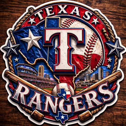 Texas Ranger’s Die-Cut Vinyl Waterproof Sticker