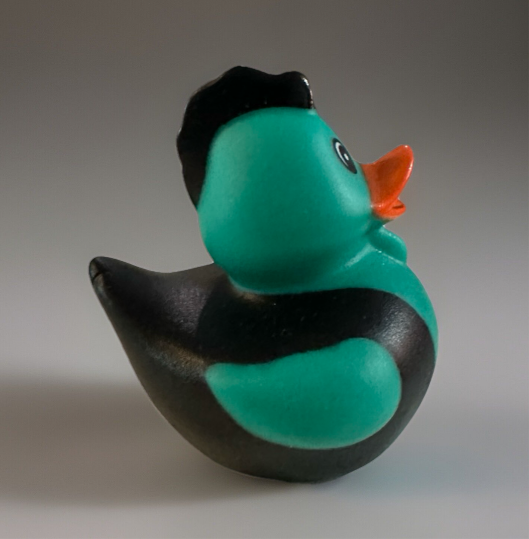 Green Rock and Roll Rubber Duck 2”