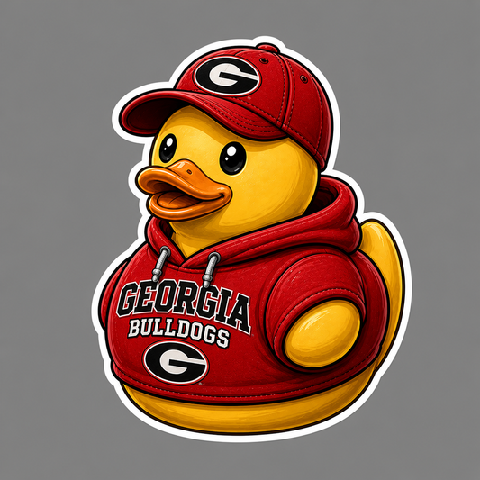 Georgia Bulldogs Rubber Duck Sticker by Reed’s Rubber Ducks