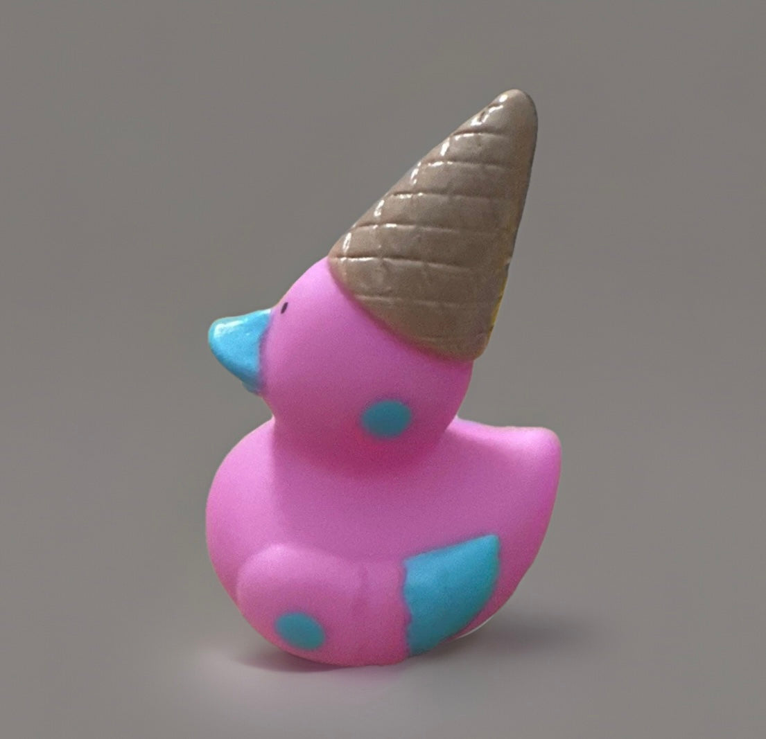 Pink Ice Cream Rubber Duck 2”