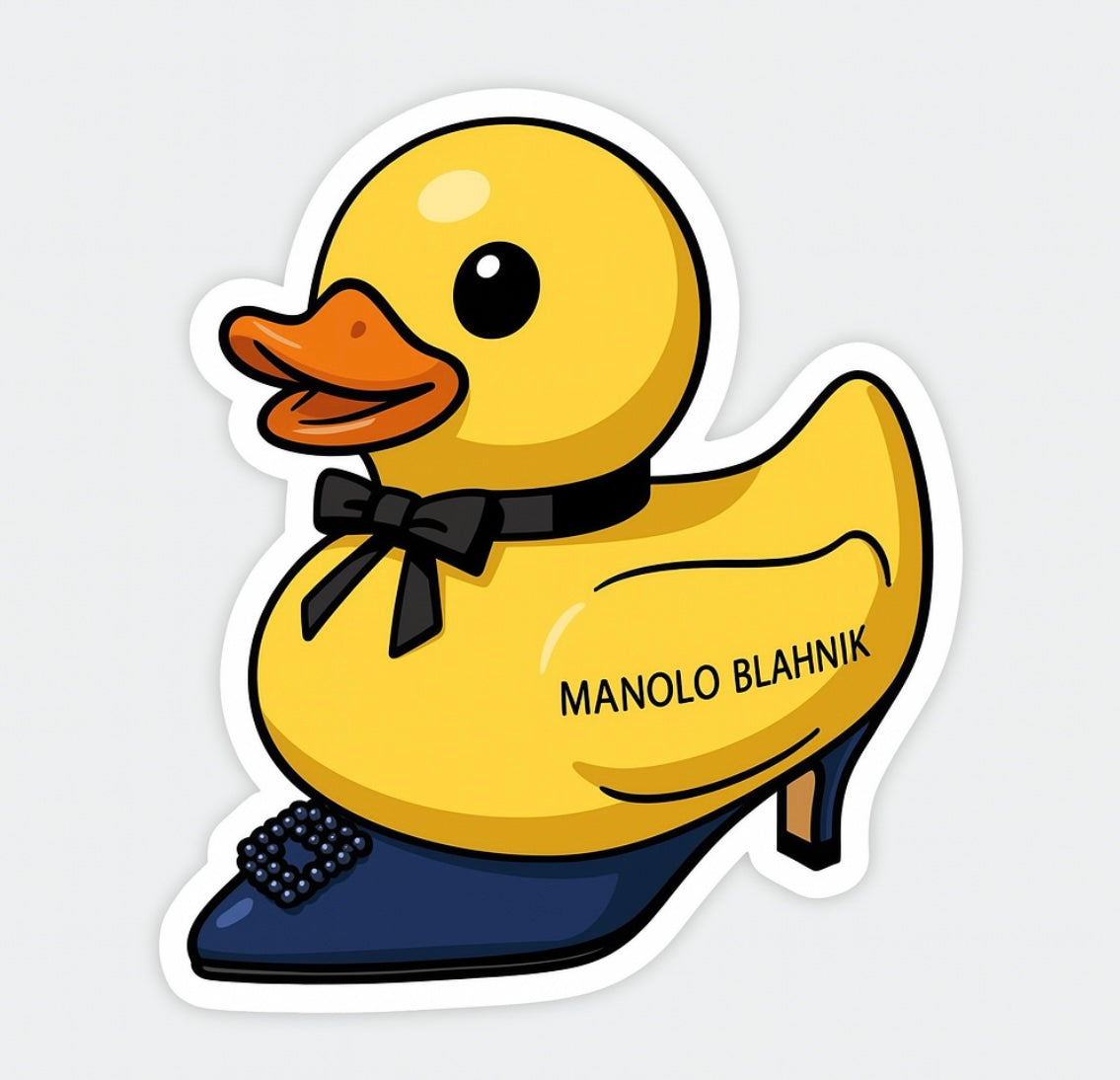 Manolo Blahnik Rubber Duck Sticker by Reed’s Rubber Ducks
