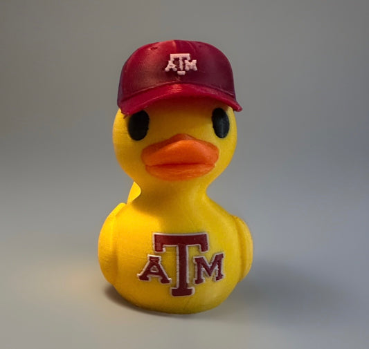 Texas A&M 3D Printed Duck made by Reeds Rubber Ducks and Sensory Shop