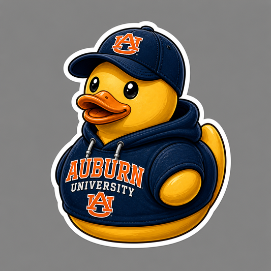 Auburn University Rubber Duck Sticker by Reed’s Rubber Ducks