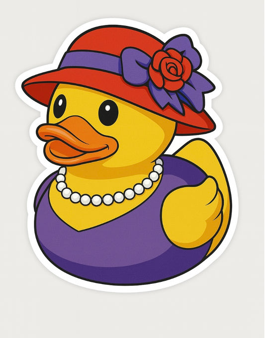 Red Happy Society Rubber Duck Sticker by Reed’s Rubber Ducks