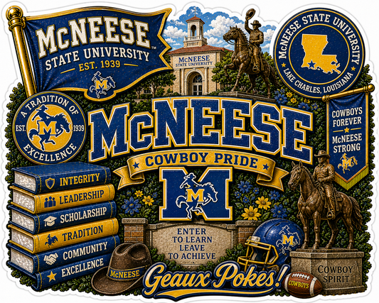 McNeese Die-Cut Waterproof Vinyl Sticker by Reed’s Rubber Ducks