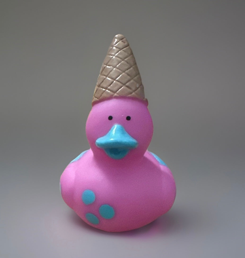 Pink Ice Cream Rubber Duck 2”