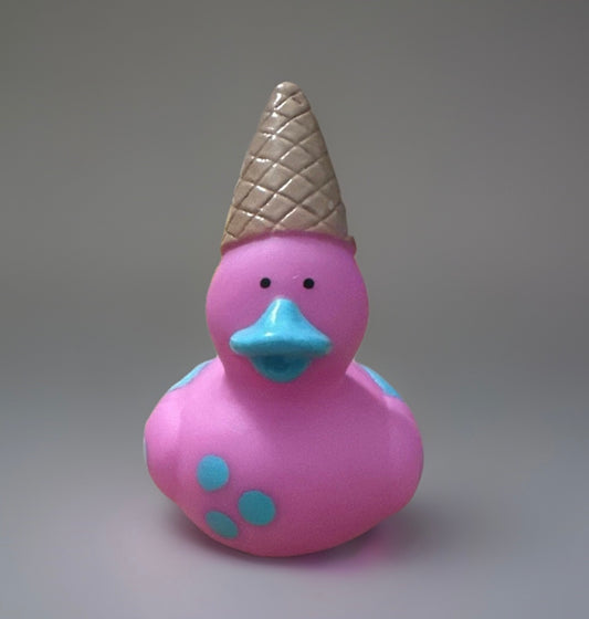 Pink Ice Cream Rubber Duck 2”