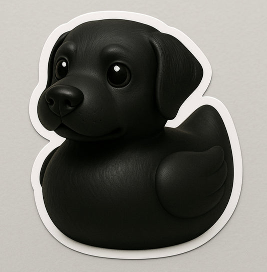 Black Lab Rubber Duck Sticker by Reed’s Rubber Ducks