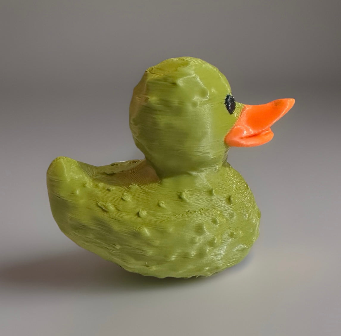 3D Printed Pickle Duck Made by Reeds Rubber Ducks and Sensory Shop
