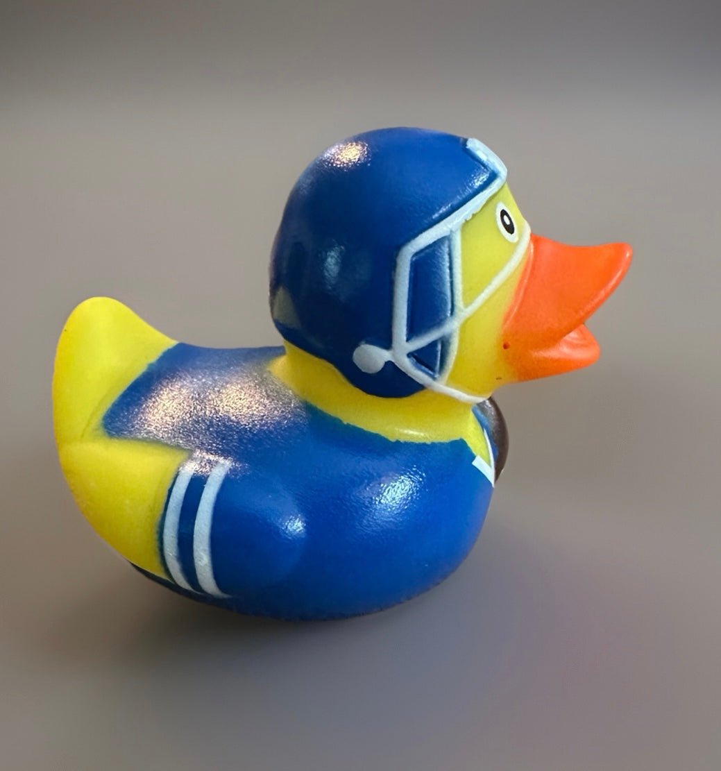 Blue Football Rubber Duck 2”