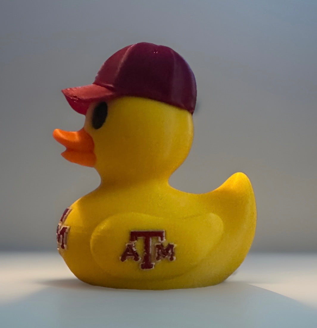 Texas A&M 3D Printed Duck made by Reeds Rubber Ducks and Sensory Shop