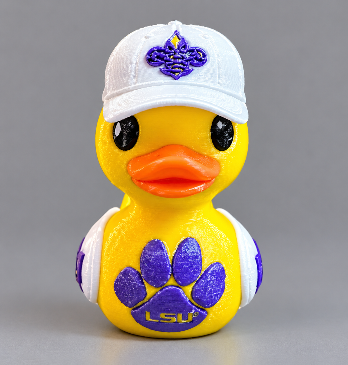 LSU 3D Printed Duck made by Reeds Rubber Ducks and Sensory Shop
