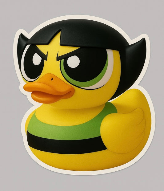 Power Puff Girls Buttercup Rubber Duck Sticker by Reed’s Rubber Ducks