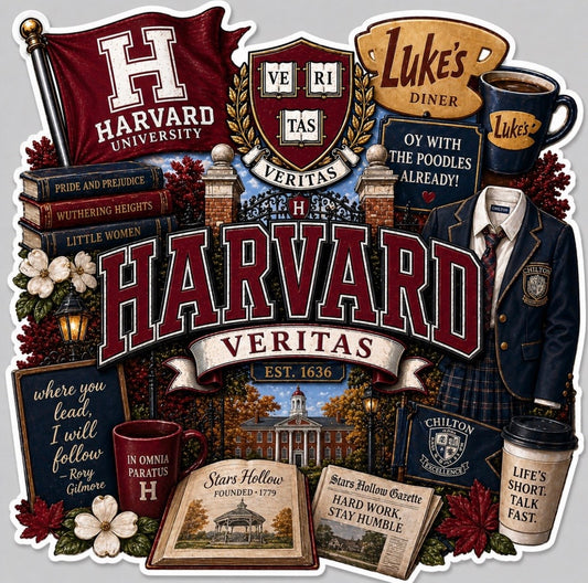 Harvard Gilmore Girls Sticker Die-cut Vinyl by Reed’s Rubber Ducks