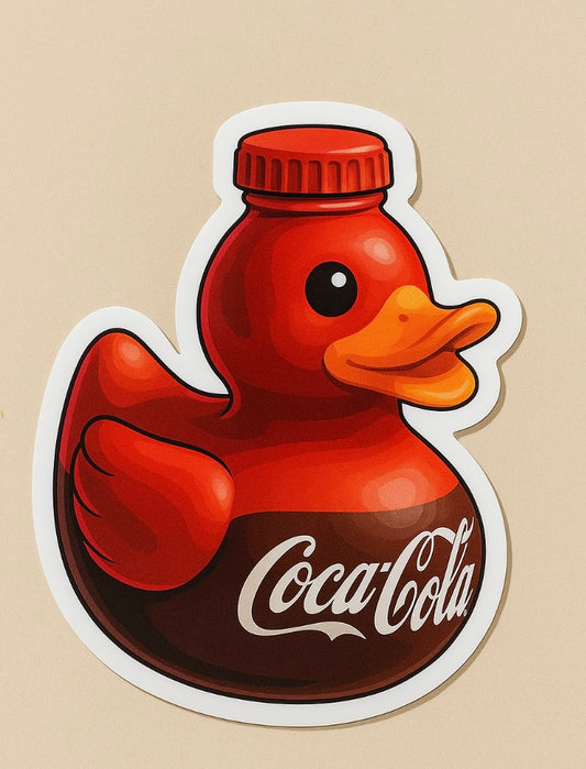 Coca Cola Rubber Duck Sticker by Reed’s Rubber Ducks