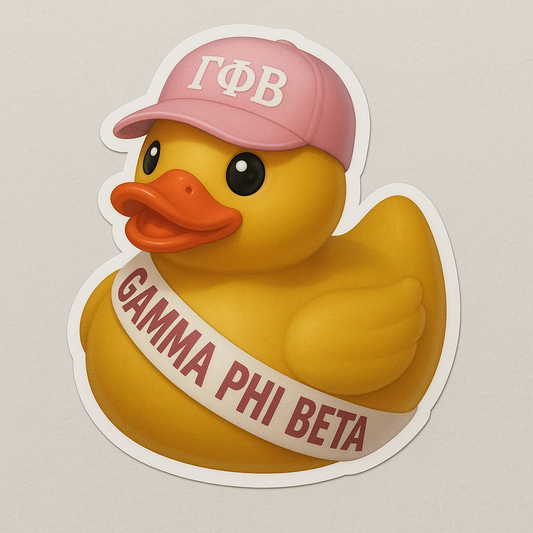 Gamma Phi Beta Rubber Duck Sticker by Reed’s Rubber Ducks