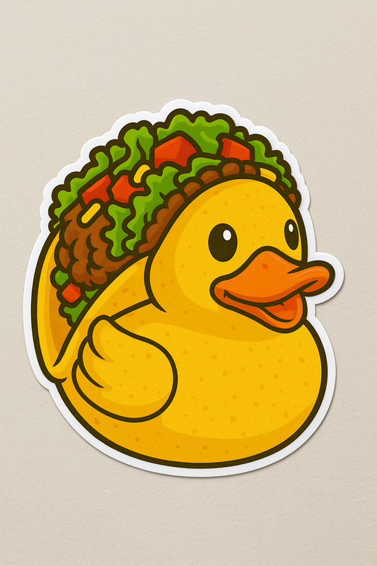 Taco Rubber Duck Sticker by Reed’s Rubber Ducks
