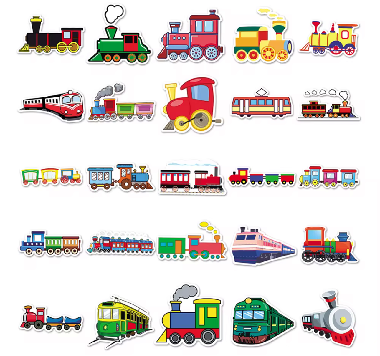 50Pcs Train Vinyl Stickers