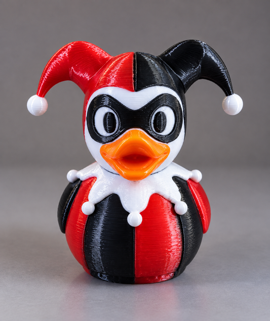 Harley Quinn 3D Printed Duck made by Reeds Rubber Ducks and Sensory Shop