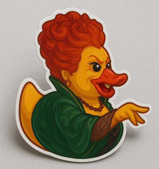 Hocus Pocus Winifred Sanderson Rubber Duck Sticker by Reed’s Rubber Ducks