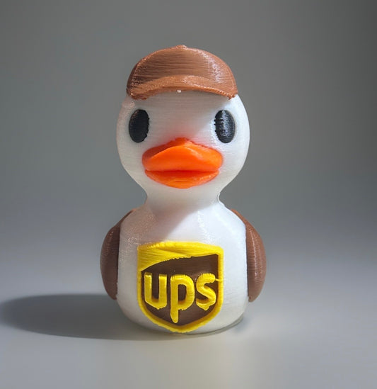 UPS 3D Printed Duck made by Reeds Rubber Ducks and Sensory Shop
