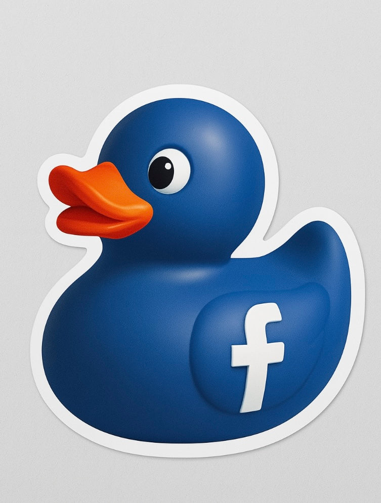 Facebook Rubber Duck Sticker by Reed’s Rubber Ducks