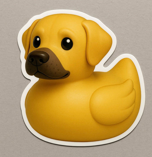 Yellow Lab Rubber Duck Sticker by Reed’s Rubber Ducks