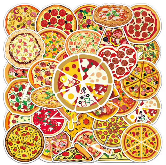 50Pcs Pizza Vinyl Stickers