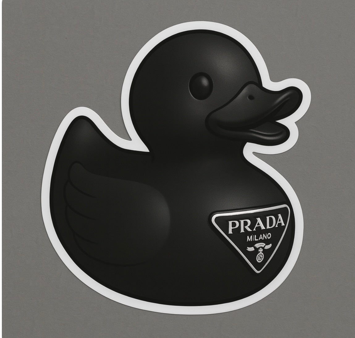 Prada Rubber Duck Sticker by Reed’s Rubber Ducks