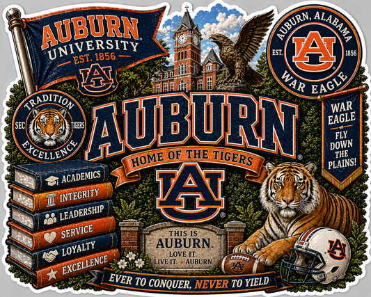 Auburn University Die-Cut Waterproof Vinyl Sticker by Reed’s Rubber Ducks