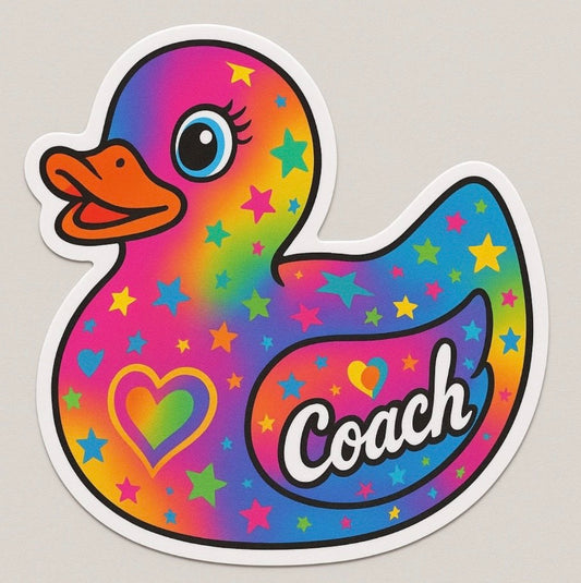 Coach Rubber Duck Sticker by Reed’s Rubber Ducks