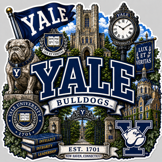 Yale Die-Cut Waterproof Vinyl Sticker by Reed’s Rubber Ducks