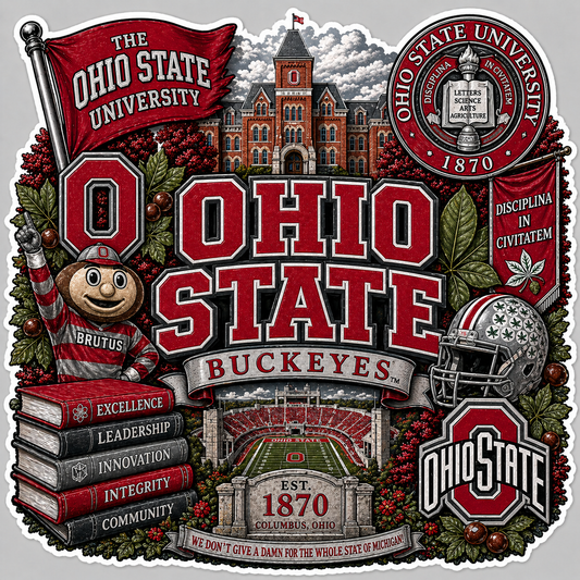 Ohio State Die-Cut Waterproof Vinyl Sticker by Reed’s Rubber Ducks