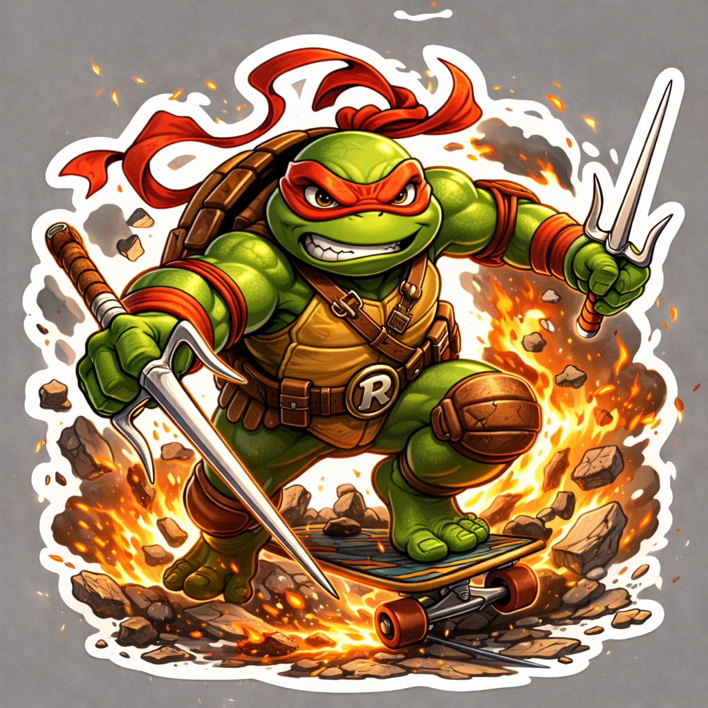 Teenage Mutant Ninja Turtles Raphael Die-Cut Sticker by Reed’s Rubber Ducks