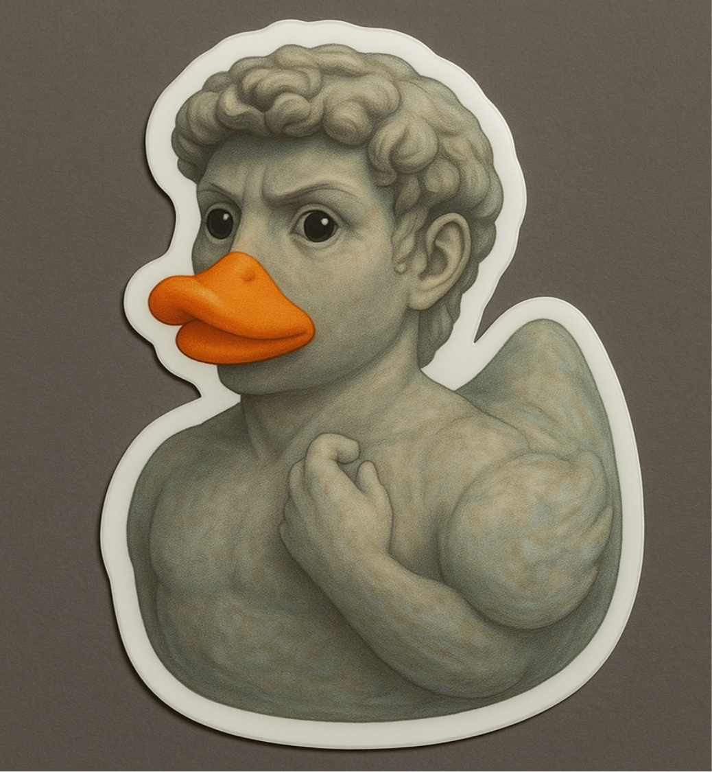 Michelangelo Rubber Duck Sticker by Reed’s Rubber Ducks