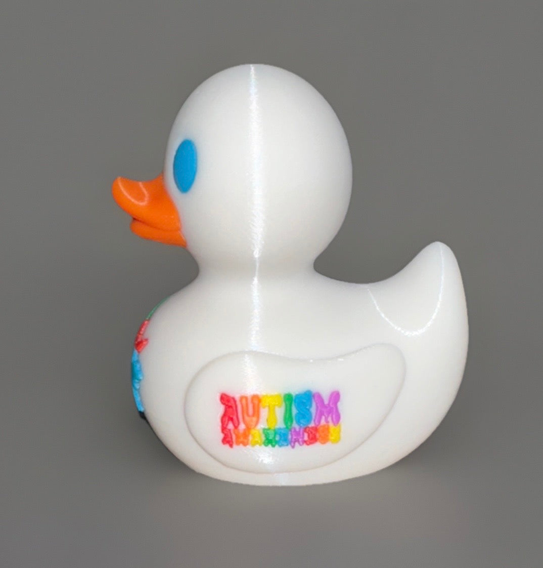 Autism Awareness Puzzle Piece 3D Printed Duck made by Reeds Rubber Ducks and Sensory Shop