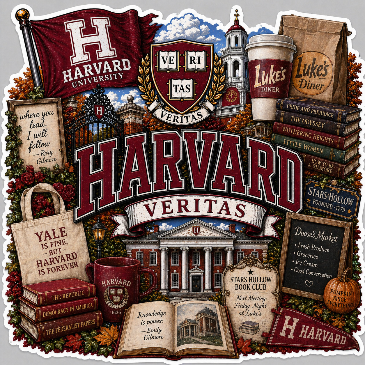 Gilmore Girls/Harvard Die-Cut Sticker by Reed’s Rubber Ducks
