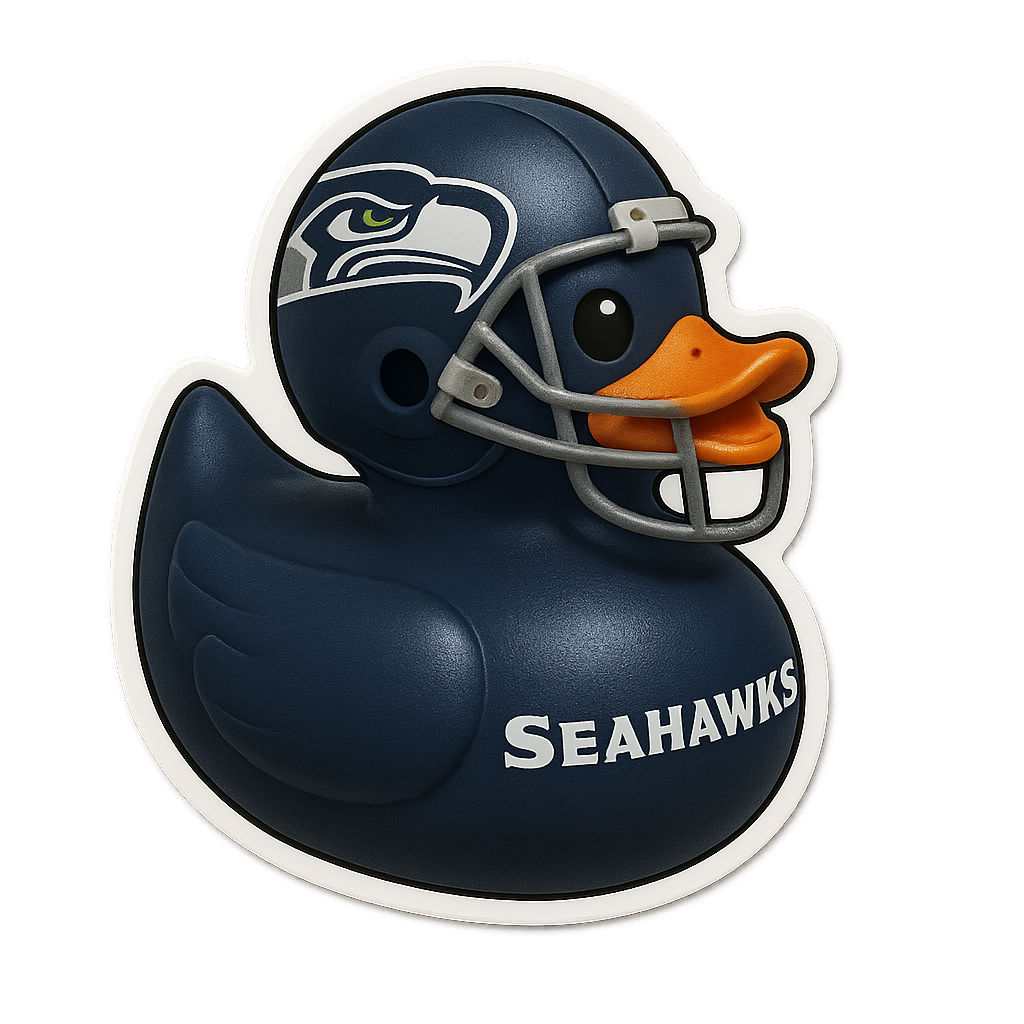 Seattle Seahawks Rubber Duck Sticker by Reed’s Rubber Ducks