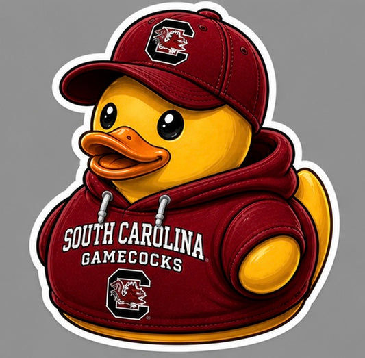 South Carolina Gamecocks Rubber Duck Sticker by Reed’s Rubber Ducks